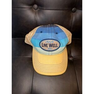 Legacy 30A Live Well Trucker Hat Blue Yellow Mesh Snapback Cap Women